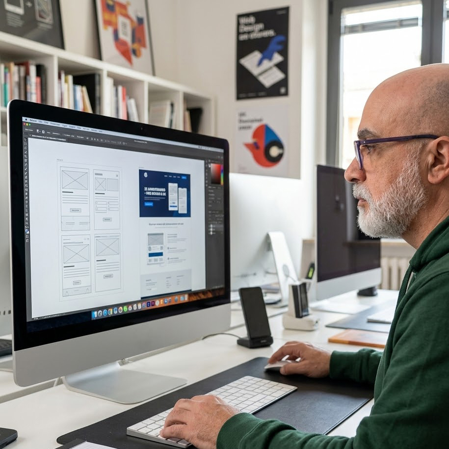 Grafico Omnibox al lavoro su un progetto web